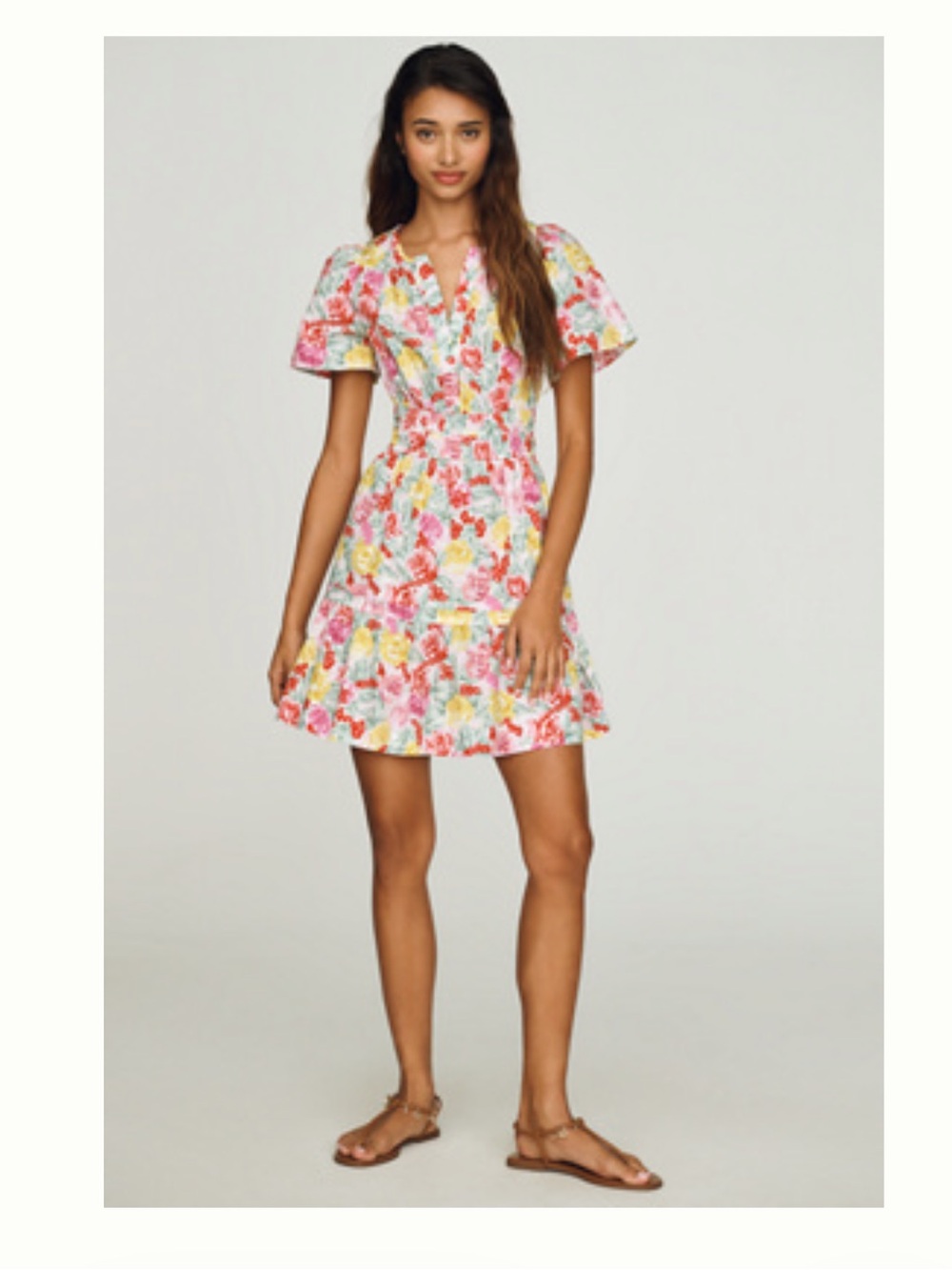 NWT Anthropologie Somerset Mini Dress in Pink and Yellow Floral